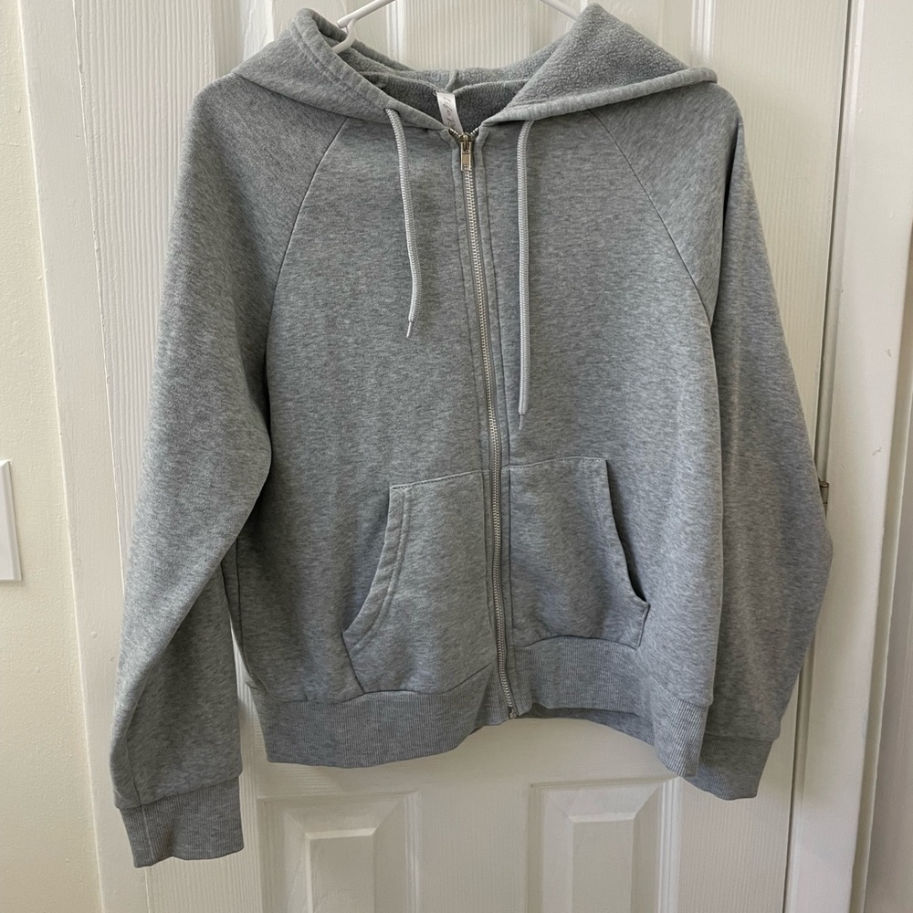 Heather Grey Zip Up Hoodie